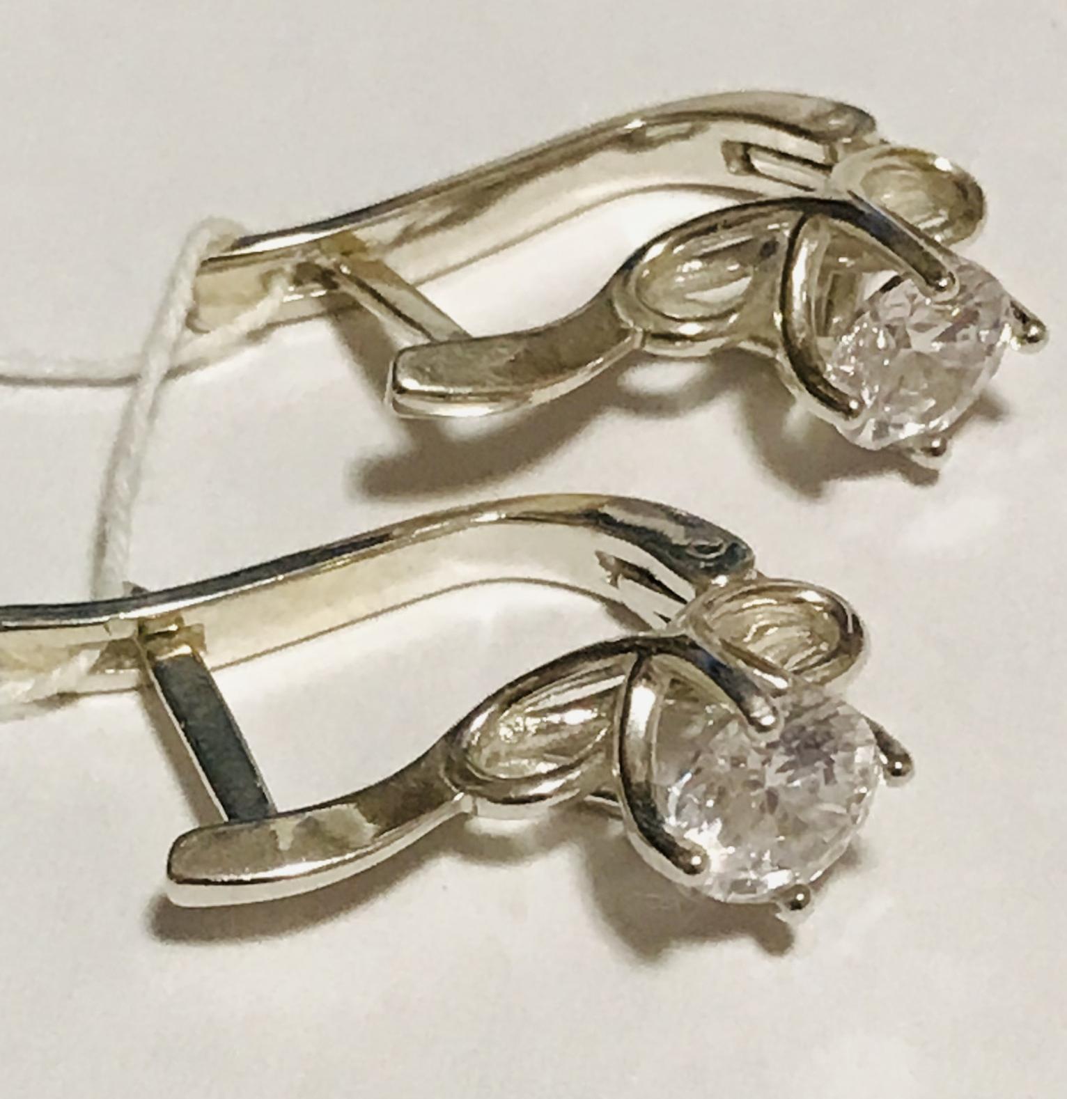Срібні сережки з цирконієм (32329021) 1
