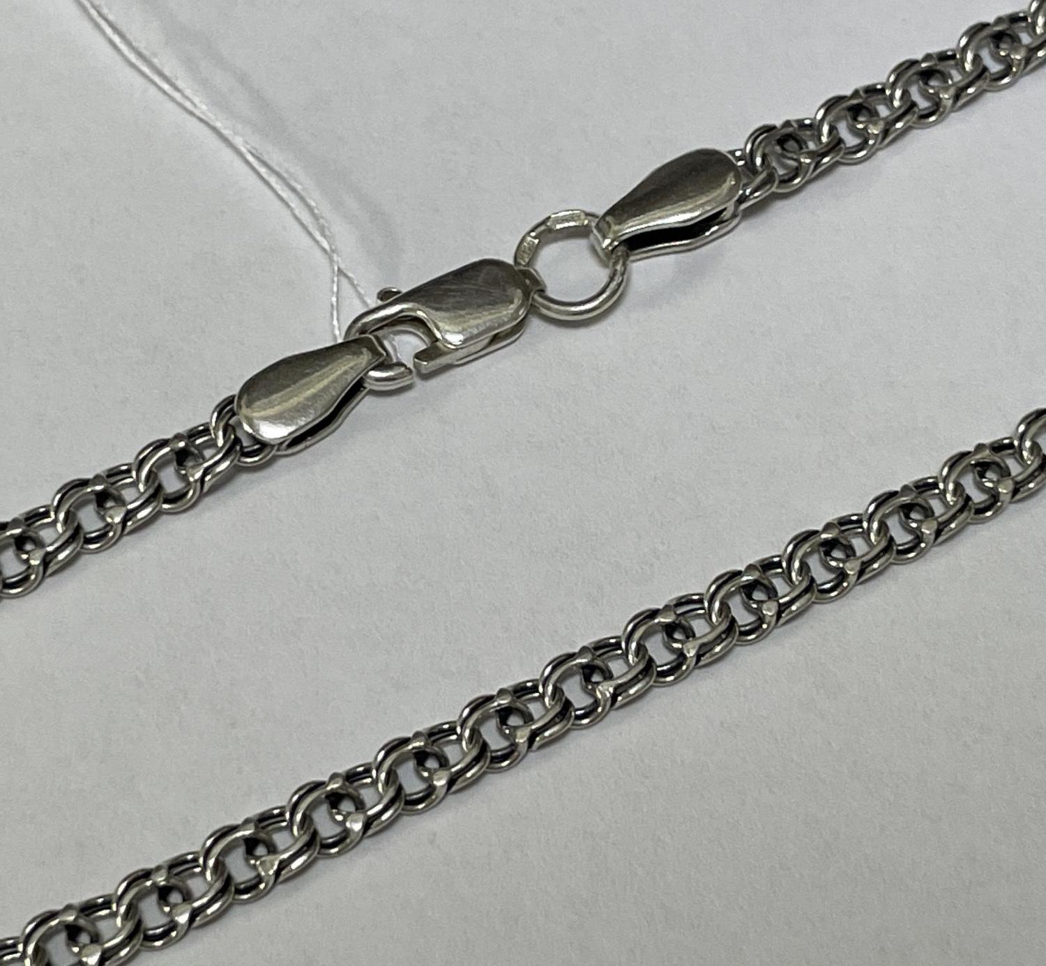 Серебряная цепь с плетением Бисмарк (33680813) 0