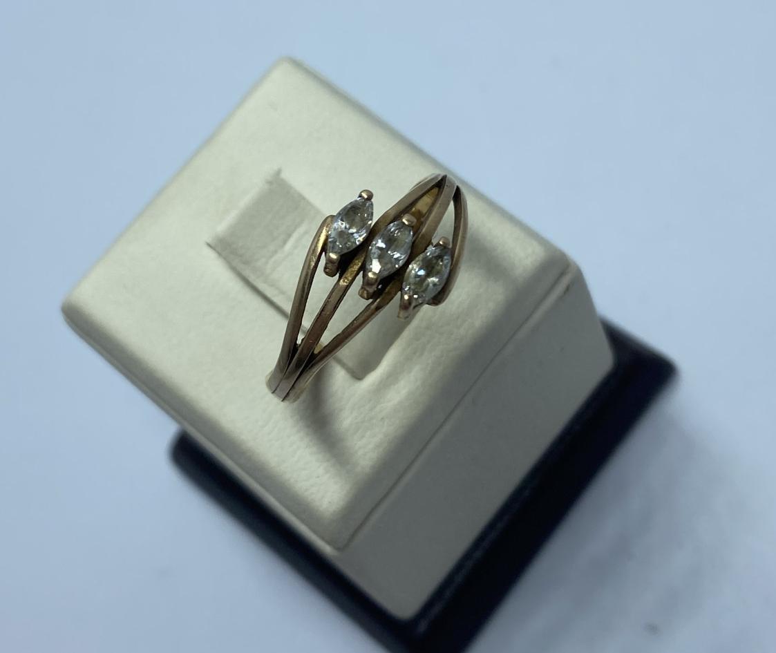 Кольцо из красного золота с цирконием (33730654) 3