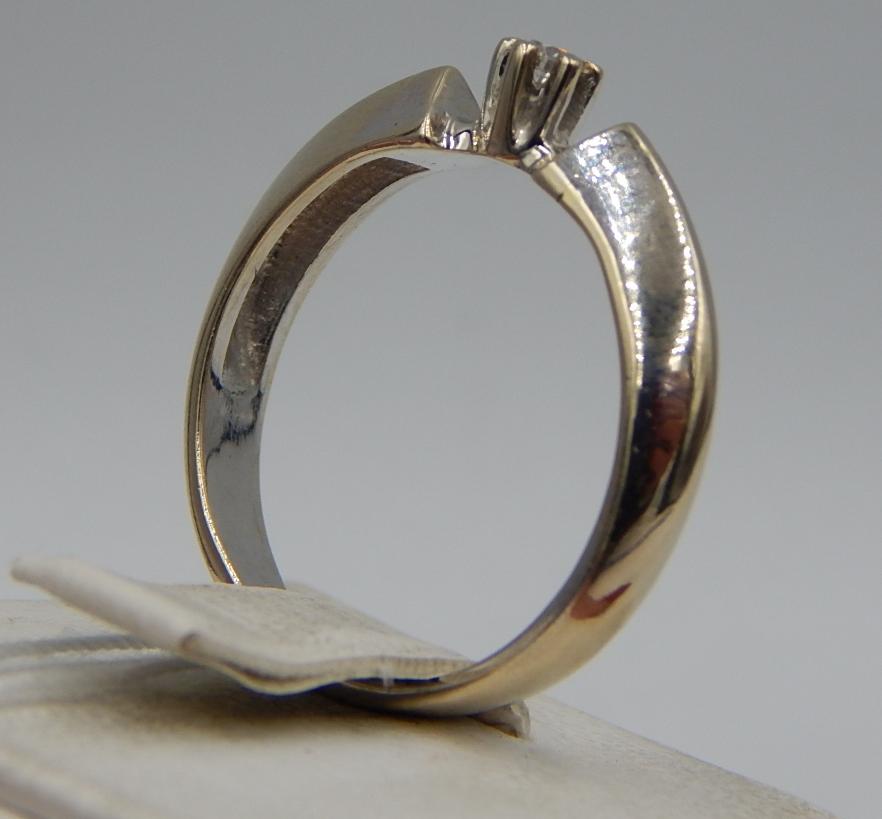 Кольцо из белого золота с бриллиантом (-ми) (27474955) 5