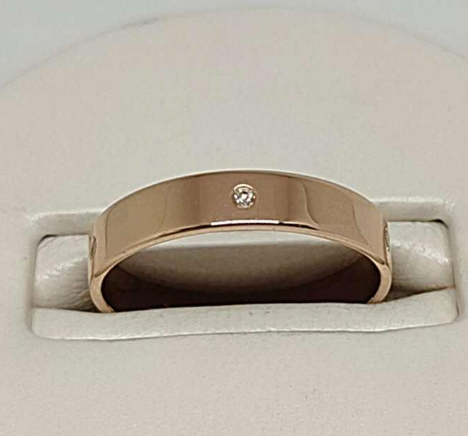 Обручальное кольцо из красного золота с бриллиантом (-ми) (32091465) 0