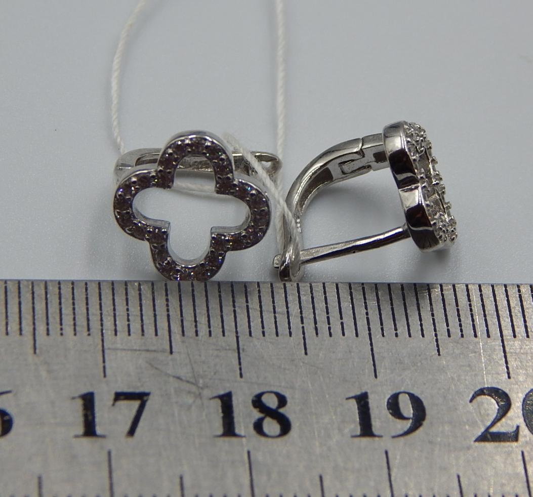 Серебряные серьги с цирконием (33062825) 5