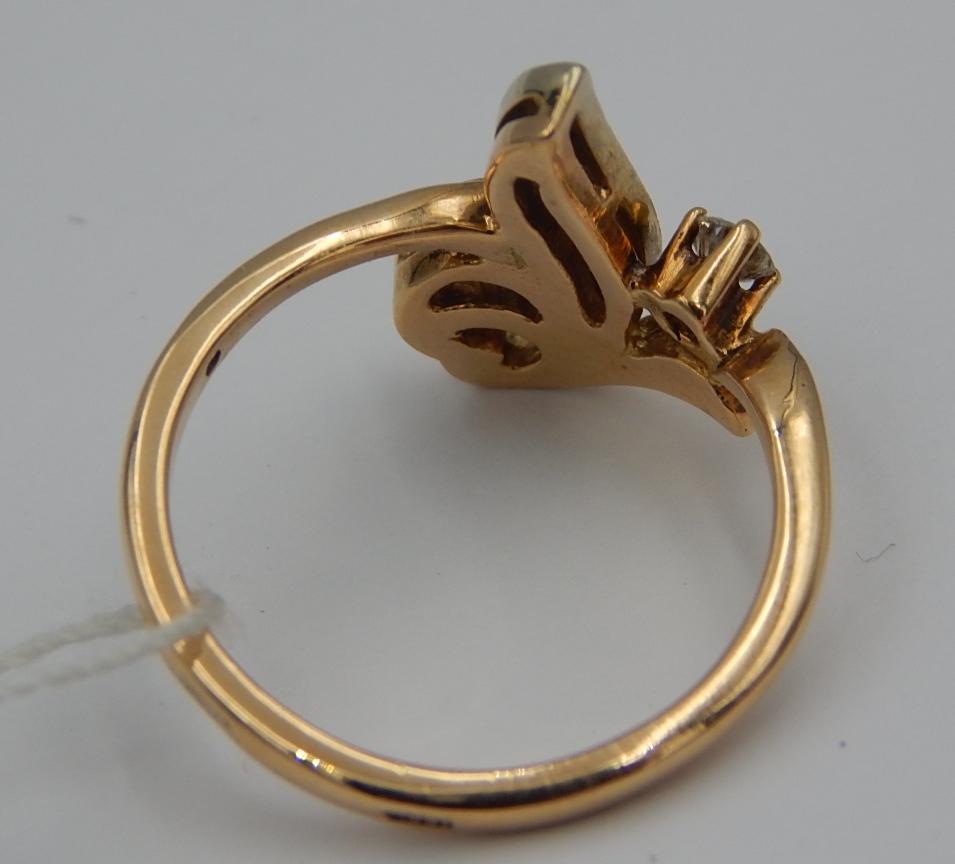 Кольцо из красного и белого золота с бриллиантом (-ми) (28660053) 3