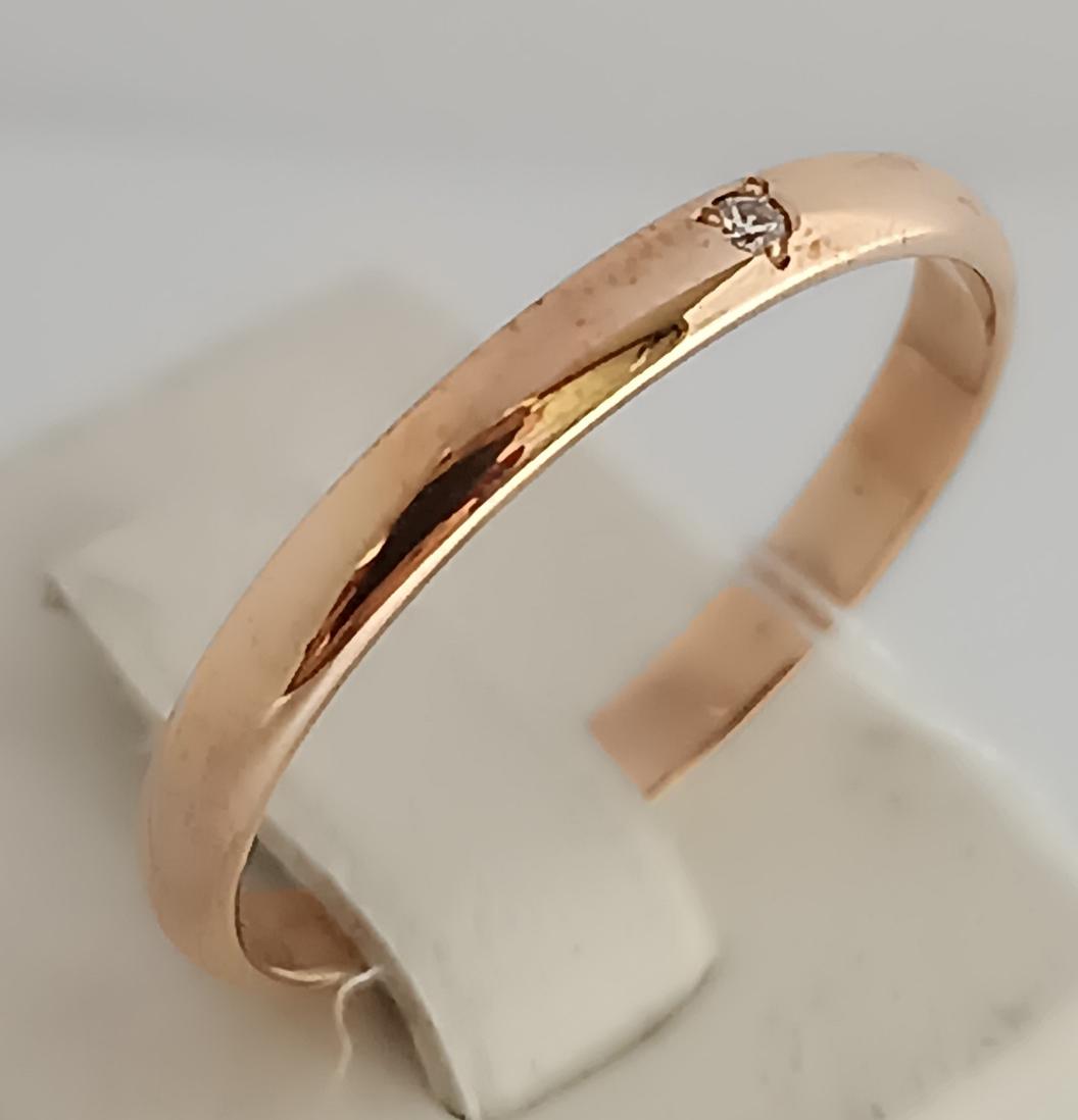 Обручальное кольцо из красного золота с бриллиантом (-ми) (33716806)  1