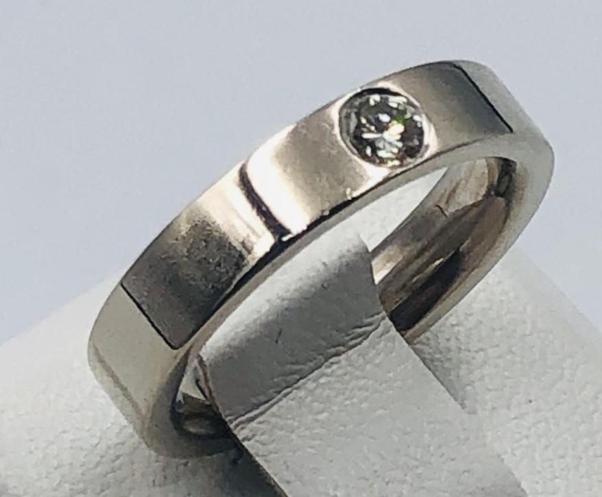 Кольцо из белого золота с бриллиантом (-ми) (32825409) 0