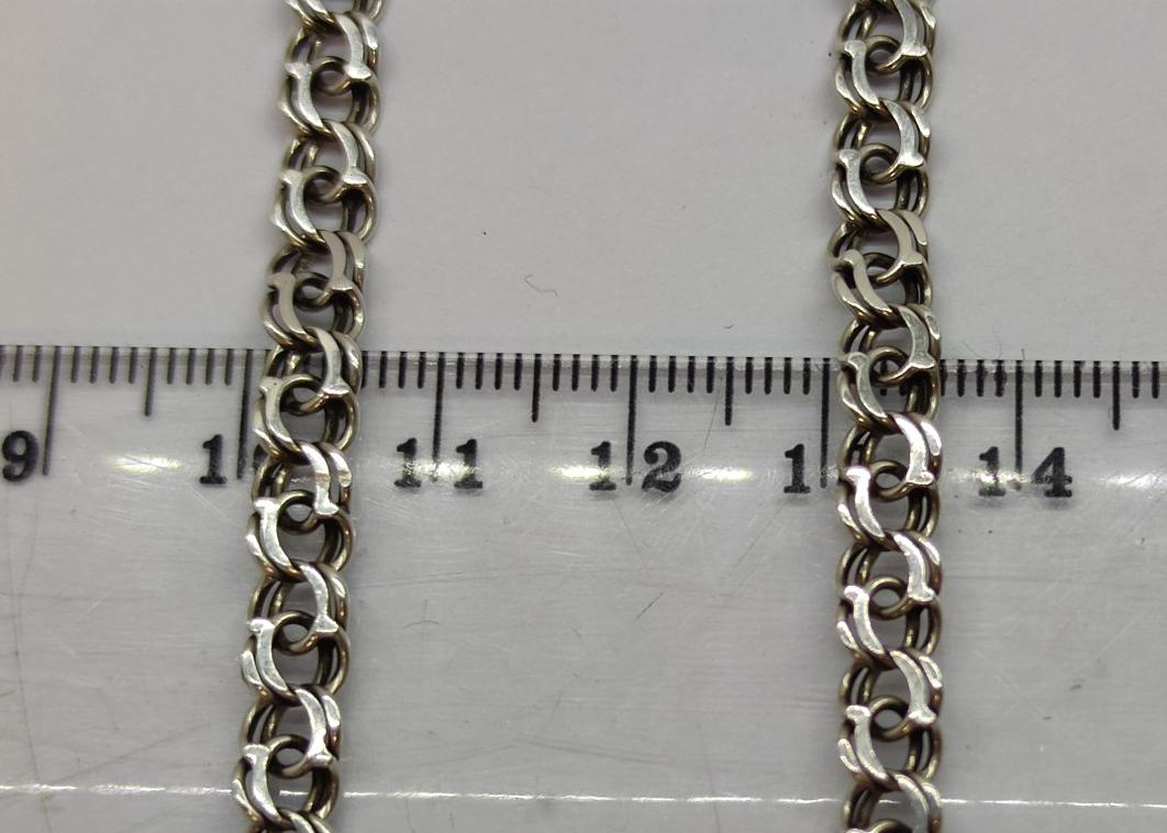 Серебряная цепь с плетением Бисмарк (33763670) 2