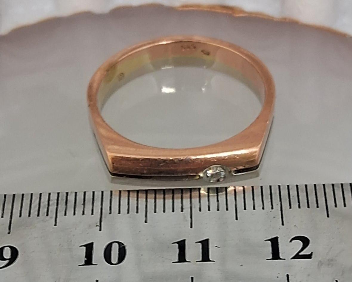 Перстень из красного и белого золота с бриллиантом (-ми) (33572296) 7