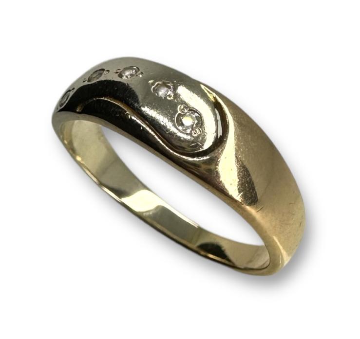 Кольцо из красного и белого золота с цирконием (30464372)  0