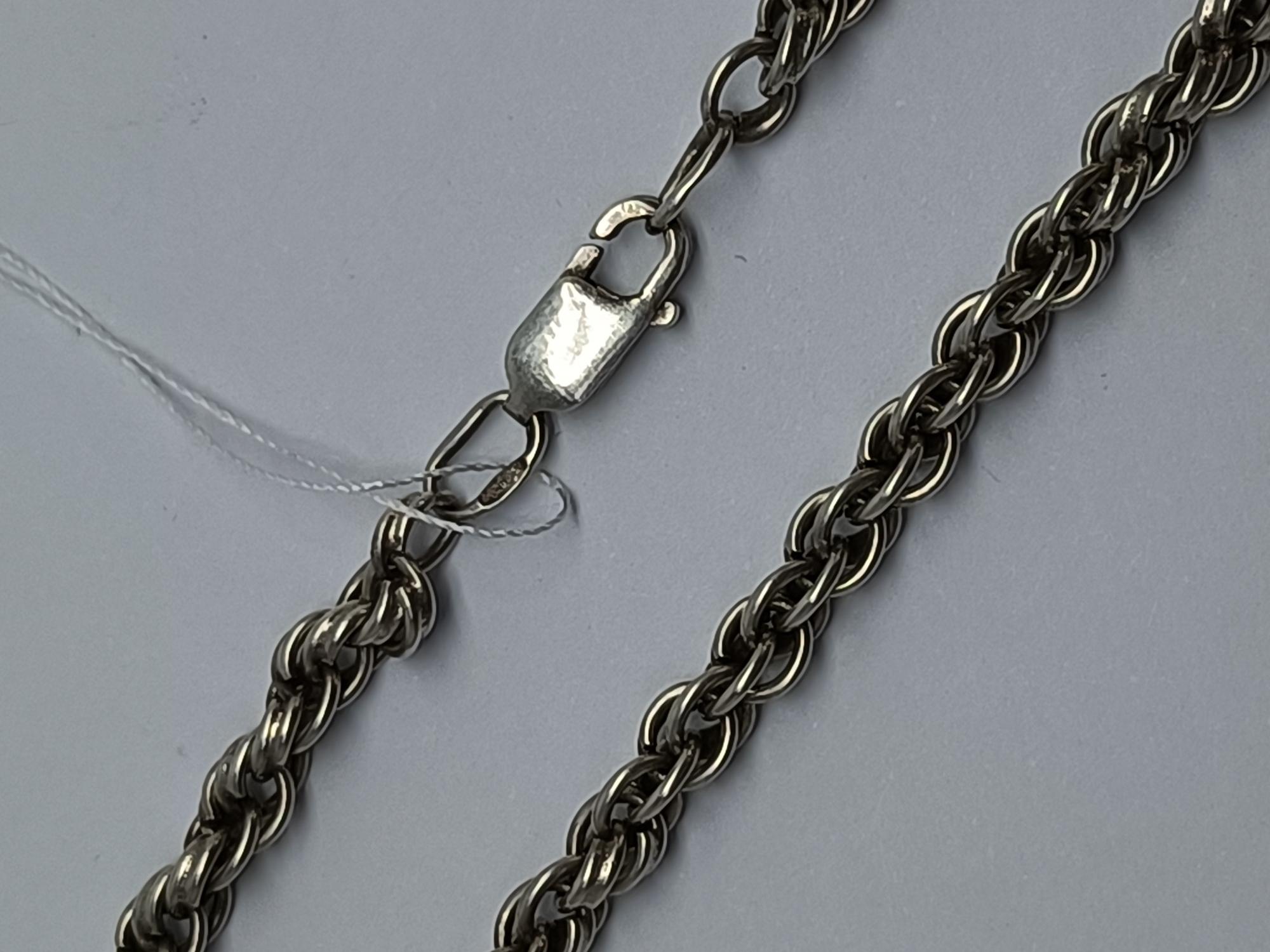 Серебряная цепь с плетением Кордовое (33723178) 0