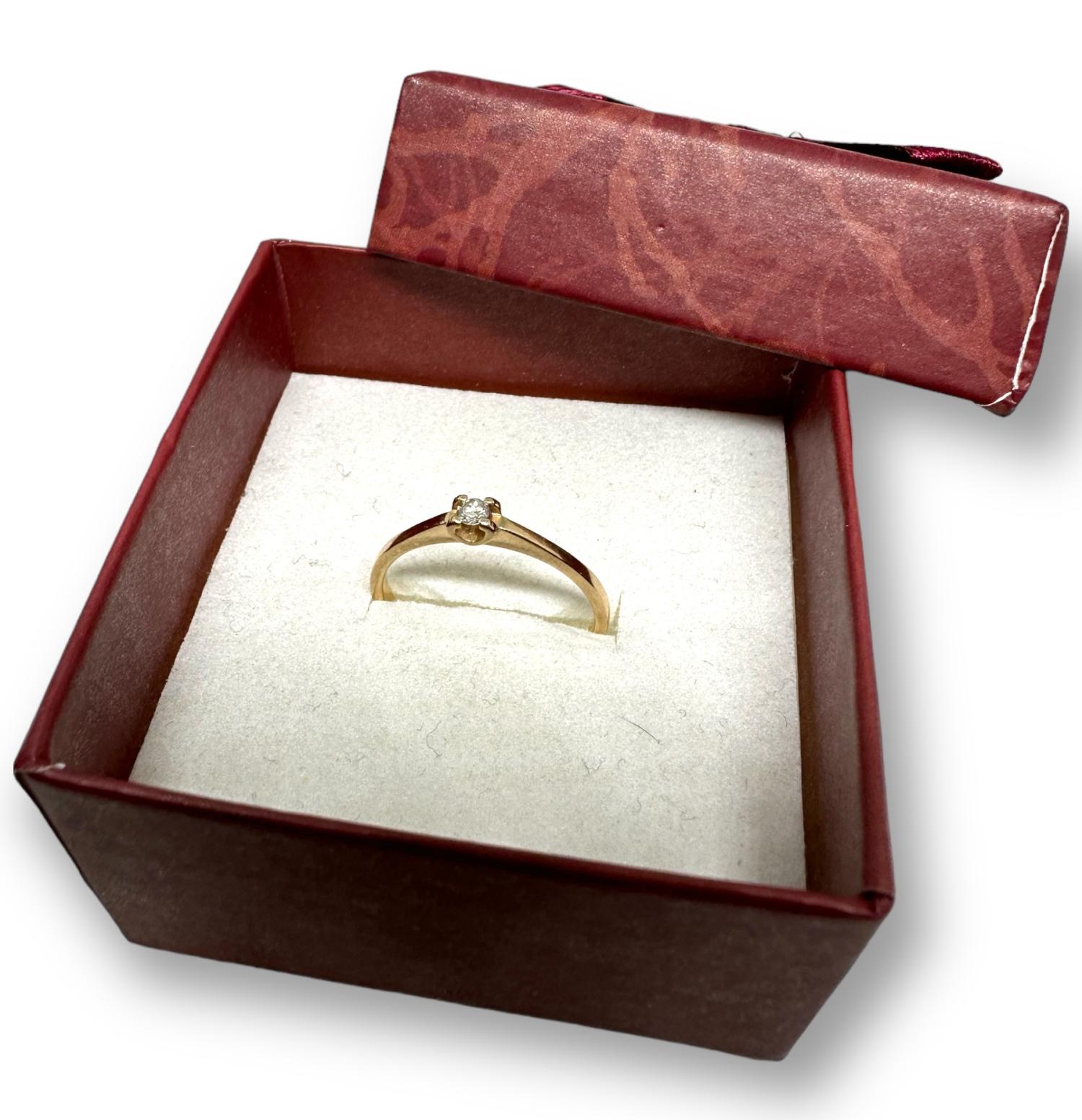 Кольцо из красного золота с бриллиантом (-ми) (30178997) 5