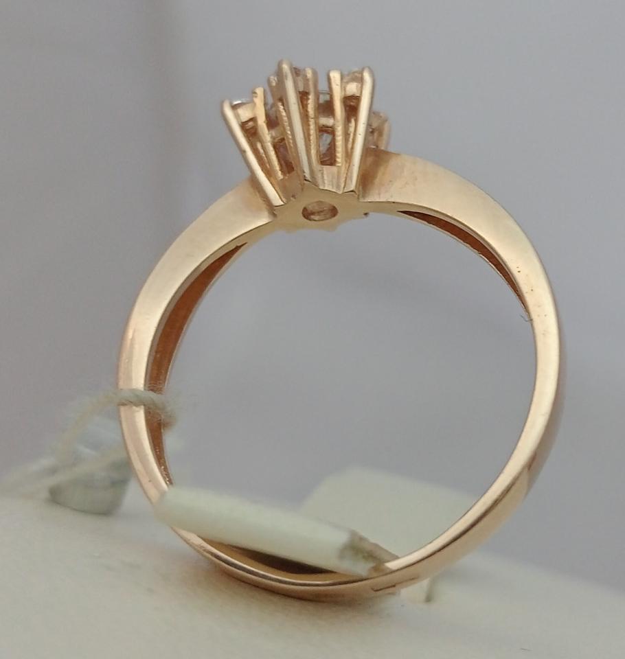 Кольцо из красного золота с цирконием (31961333) 1