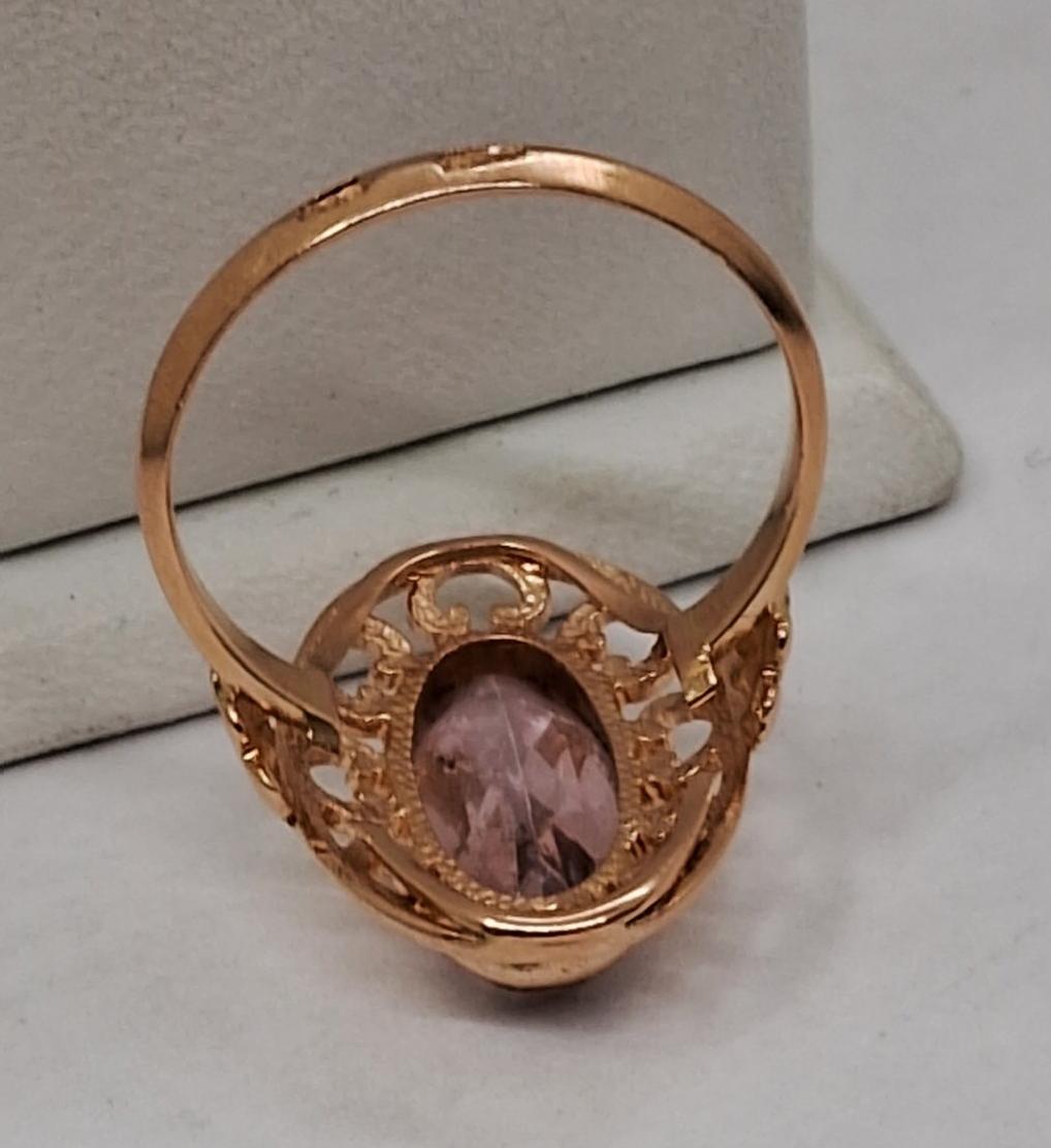Кольцо из красного золота с корундом (32204818) 6