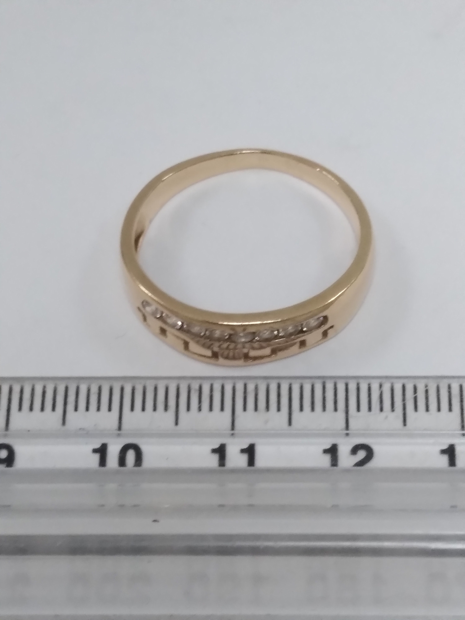 Кольцо из красного золота с цирконием (28166488) 5