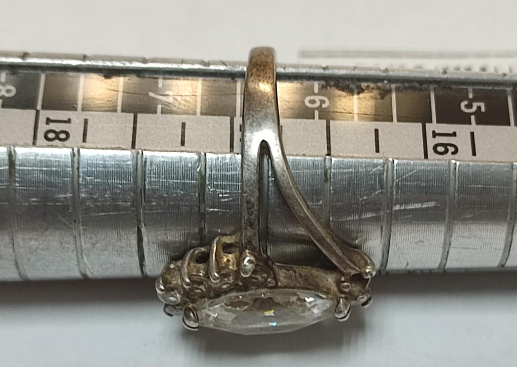 Серебряное кольцо с цирконием (33430662) 2