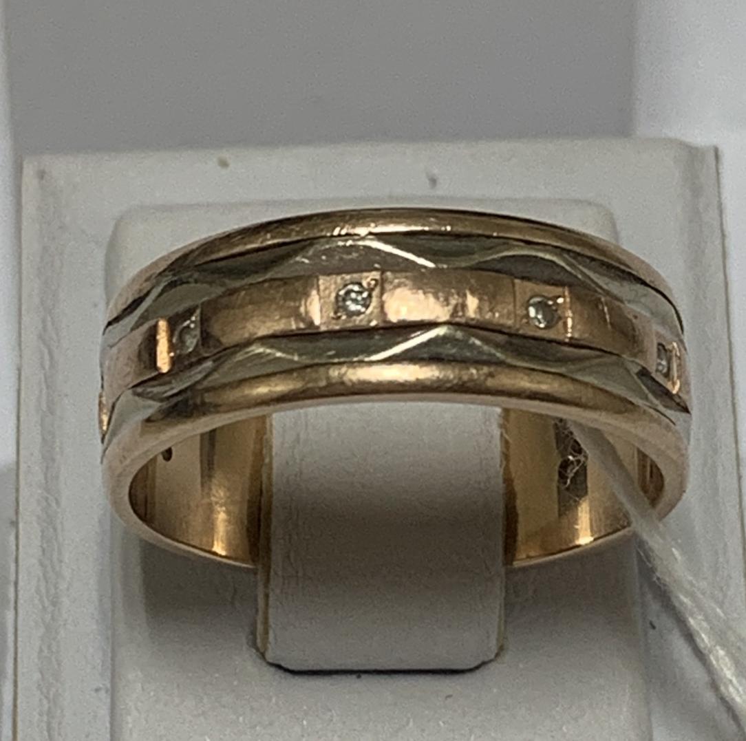 Обручальное кольцо из красного и белого золота с цирконием (31959841) 0