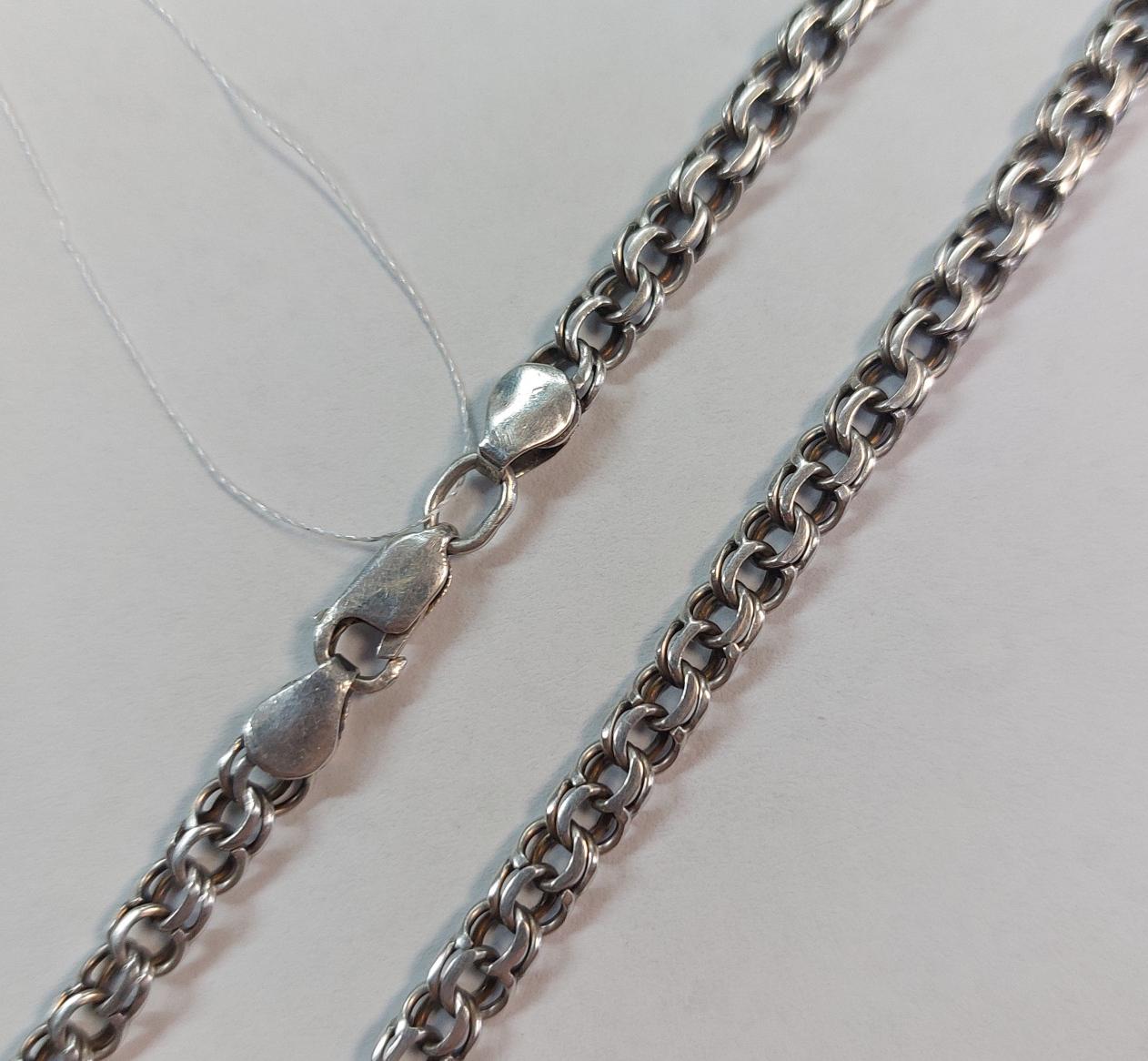 Срібний ланцюг із плетінням Бісмарк (33800404) 0