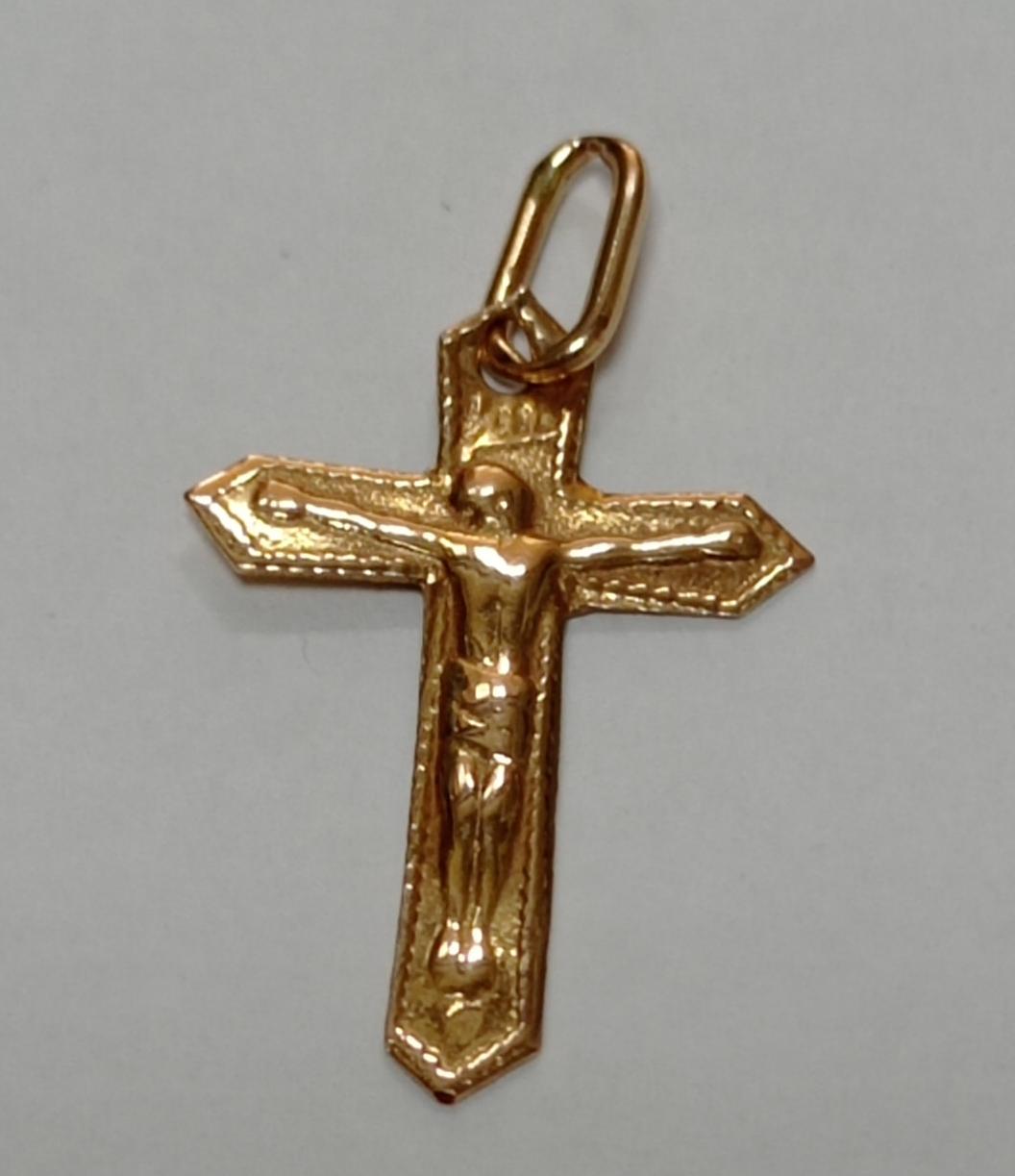 Підвіс-хрест з червоного золота (33827655) 0
