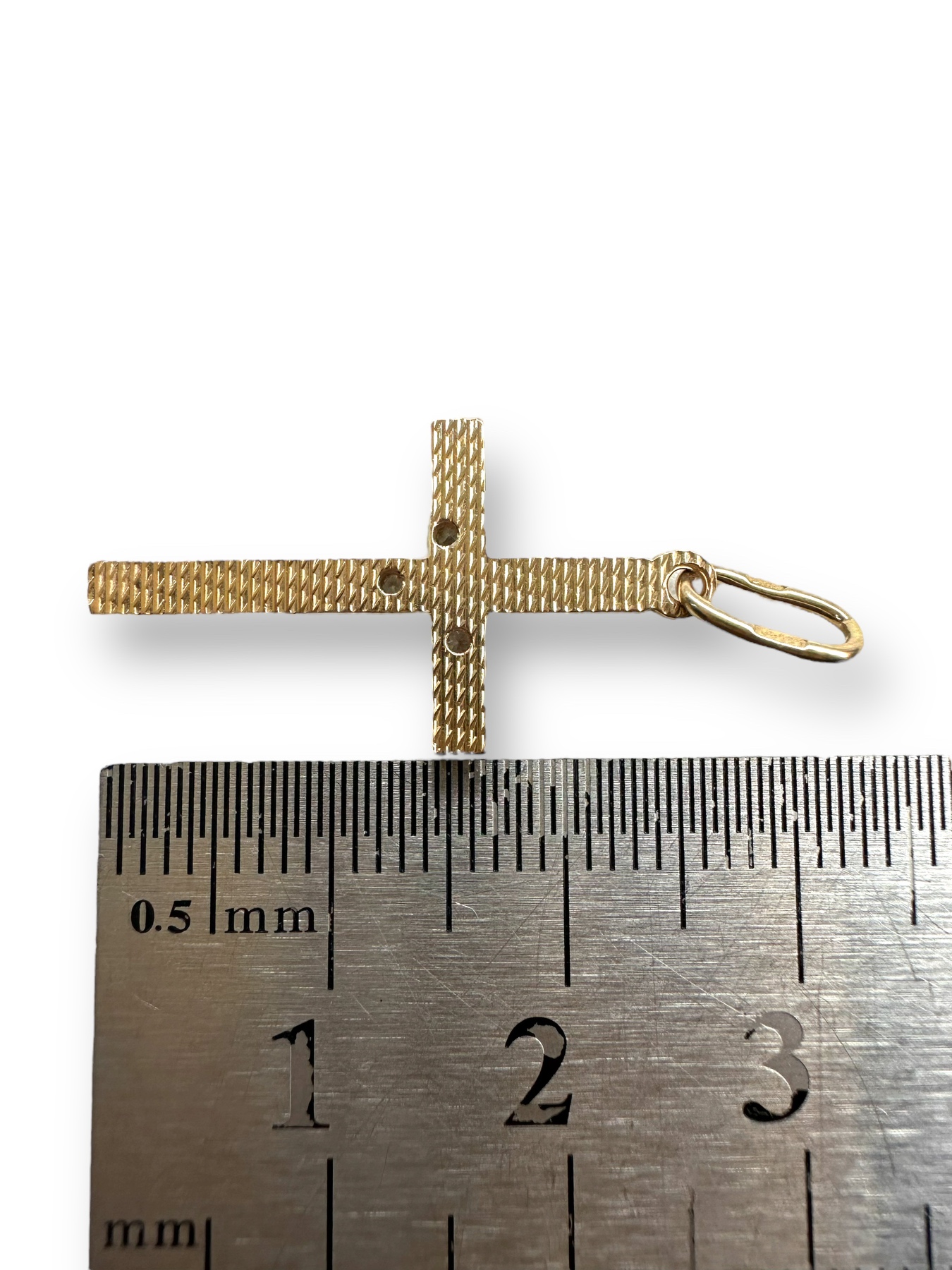 Підвіс-хрест з червоного та білого золота з цирконієм (31999065) 1