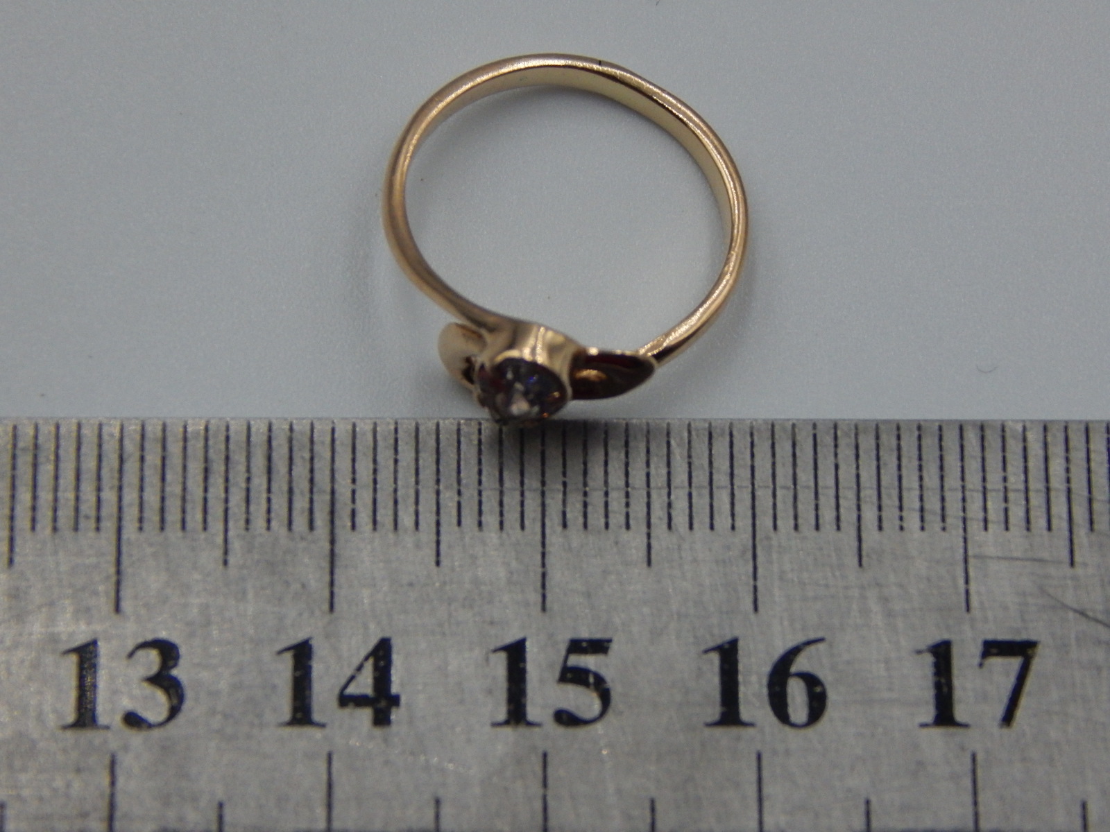 Кольцо из красного и желтого золота с цирконием (32794403) 6