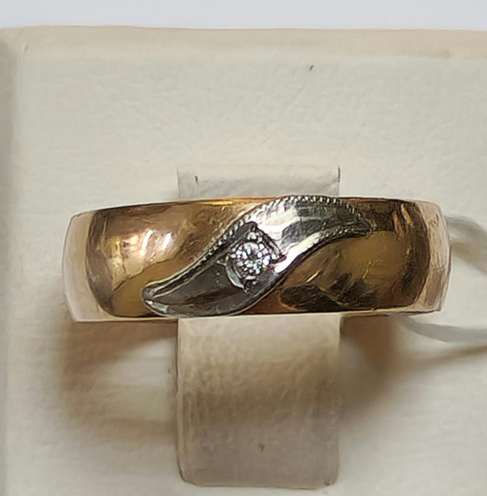 Кольцо из красного и белого золота с бриллиантом (-ми) (33338478) 0