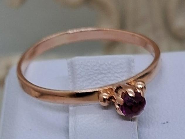 Кольцо из красного золота с корундом (32651134)  3