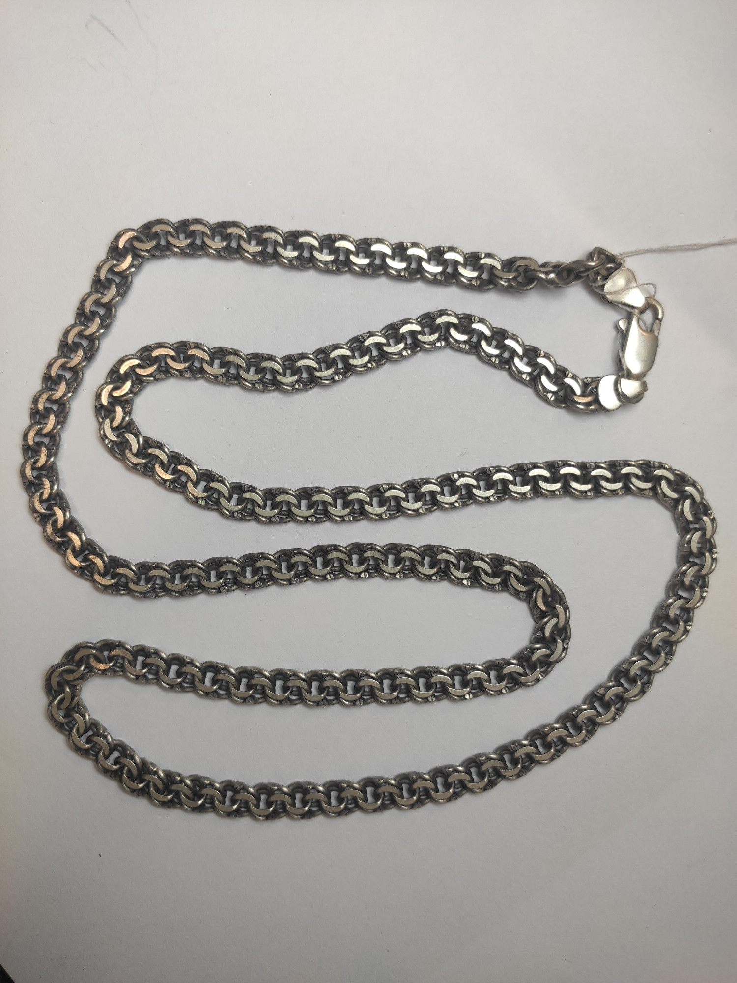 Серебряная цепь с плетением Бисмарк (33893996) 2