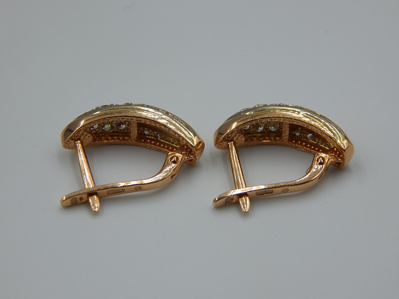 Сережки з червоного та білого золота з цирконієм (32759011) 5
