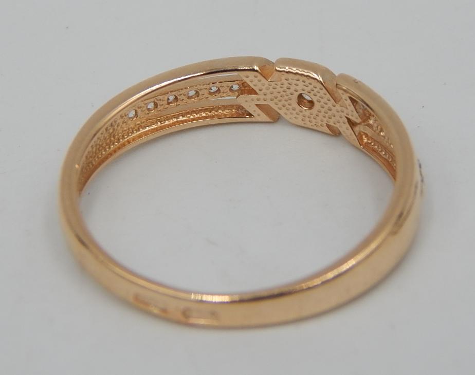 Кольцо из красного золота с цирконием (32476792) 4