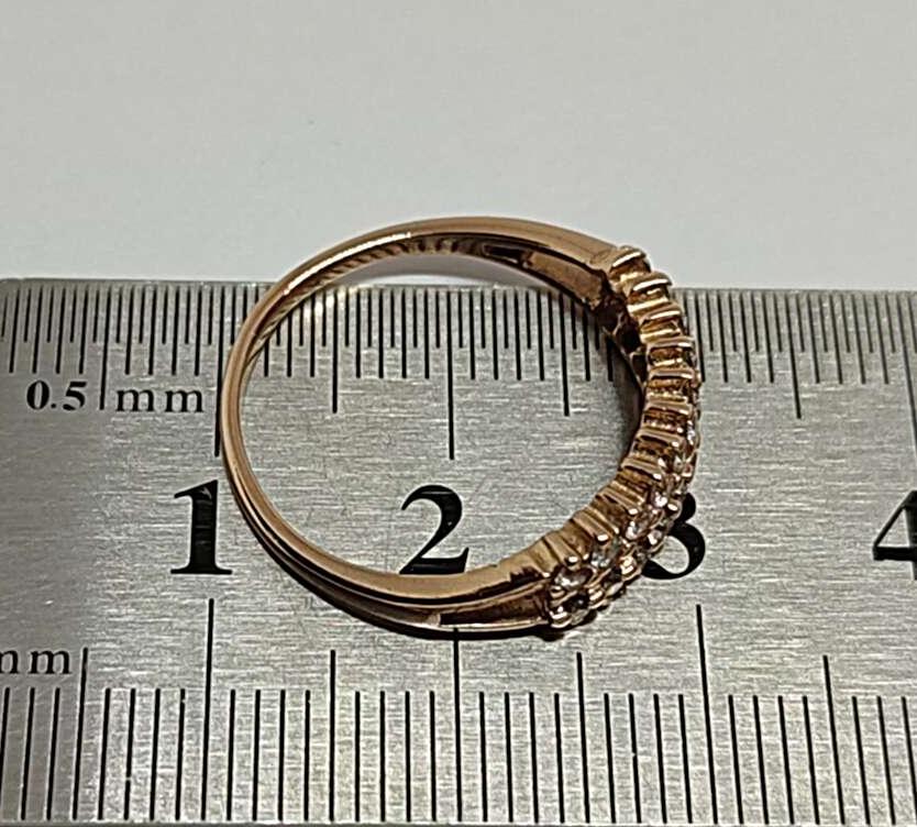 Кольцо из красного золота с цирконием (33735013) 4