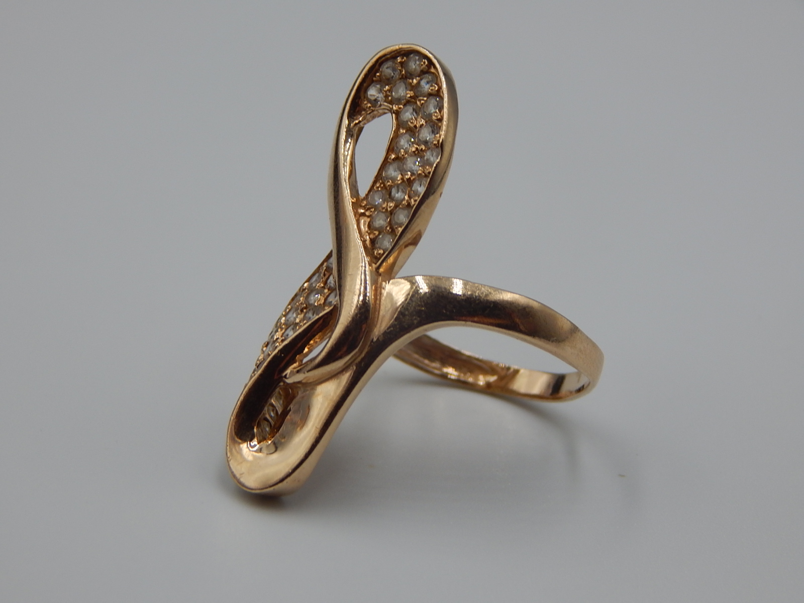 Кольцо из красного золота с цирконием (31879794)  2