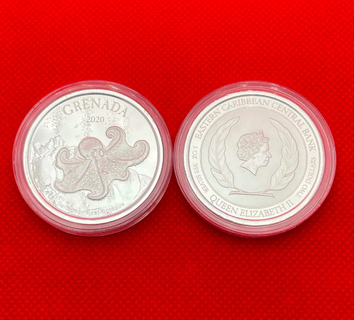 Серебряная монета 1oz Гренада 2 доллара 2020 Восточные Карибы (29128122) 0