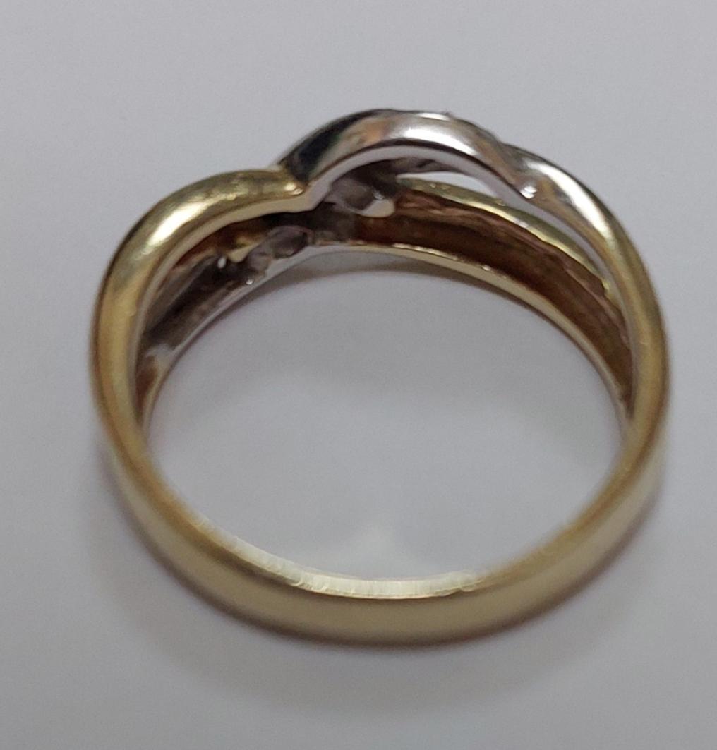 Кольцо из желтого и белого золота с цирконием (33000192) 4