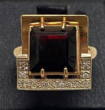 Кольцо из красного и белого золота с цирконием (31569025) 0