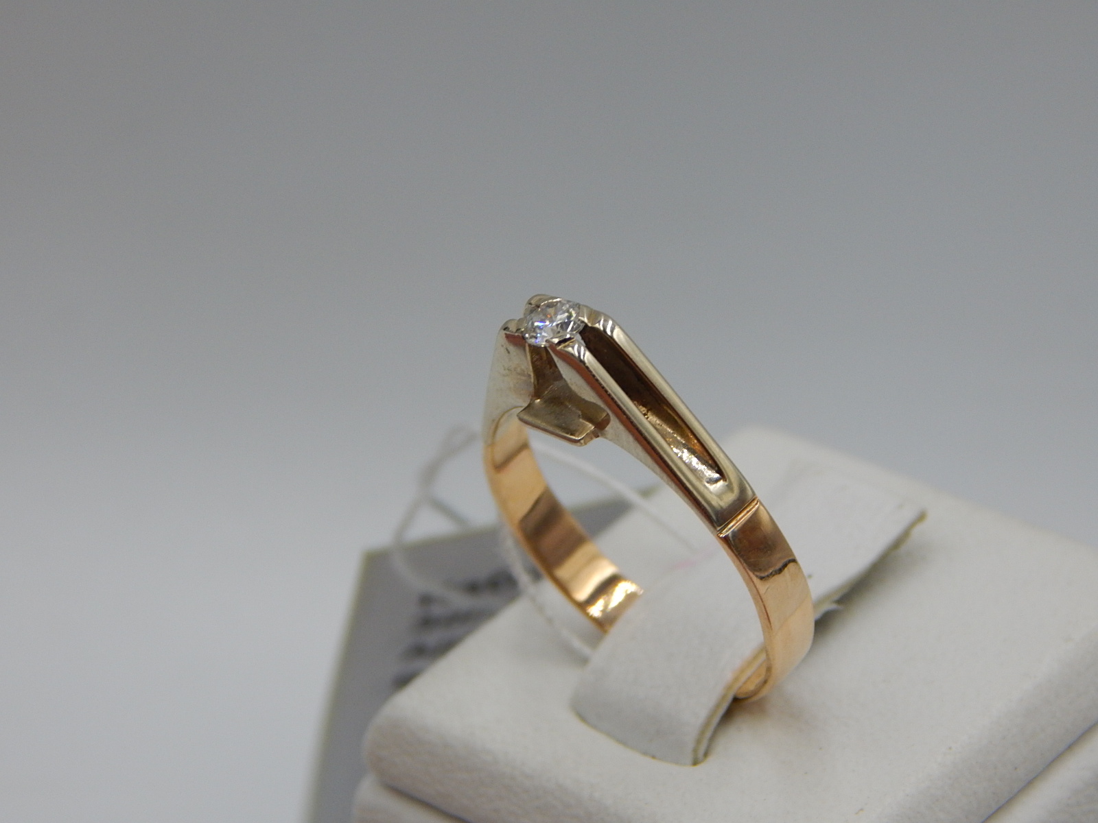 Кольцо из красного и белого золота с бриллиантом (-ми) (32202946) 3