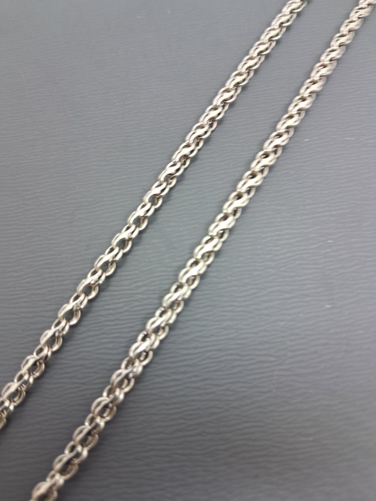 Серебряная цепь с плетением Ручеек (33346545) 2