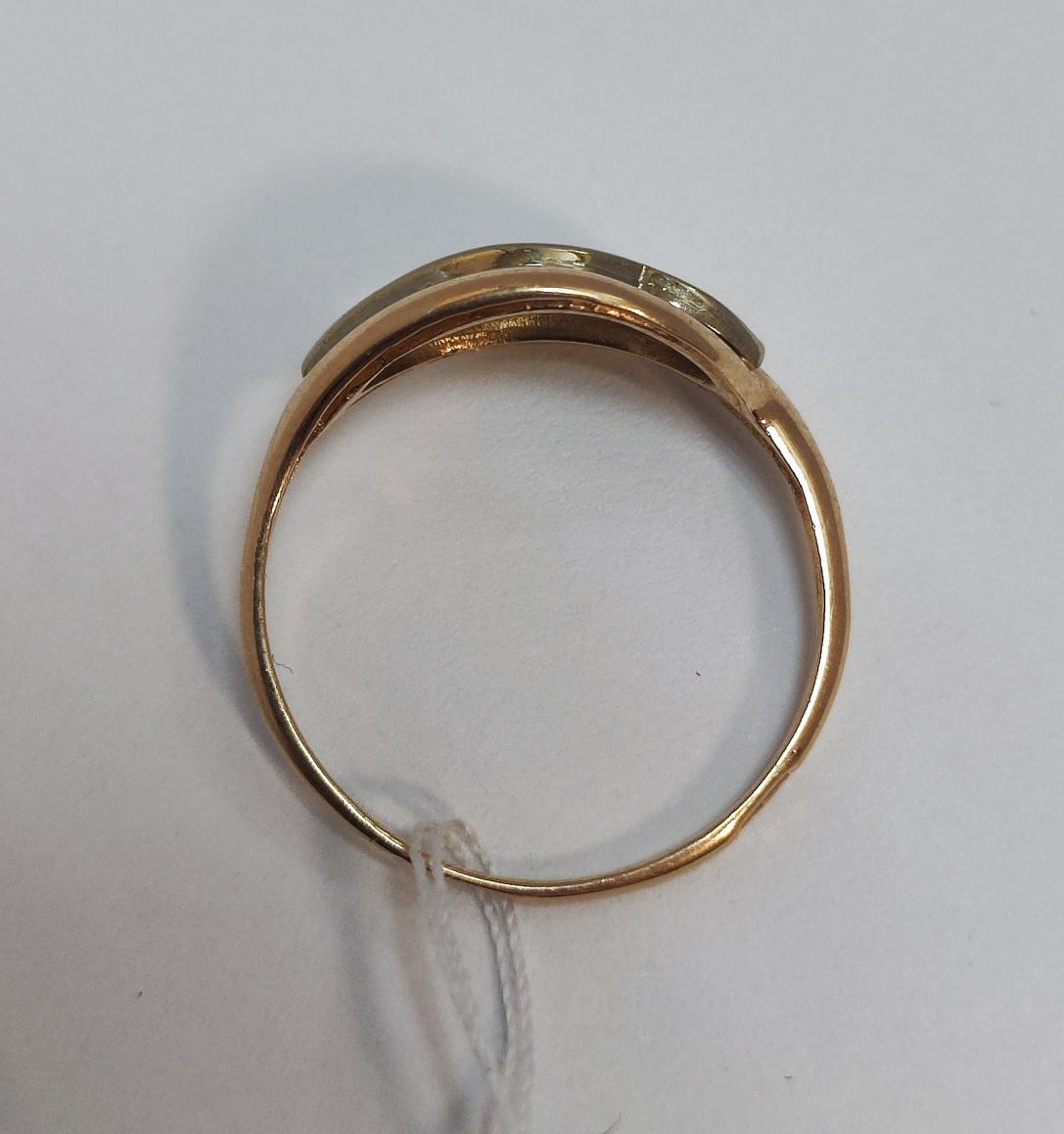Кольцо из красного и белого золота с цирконием (33231733) 2