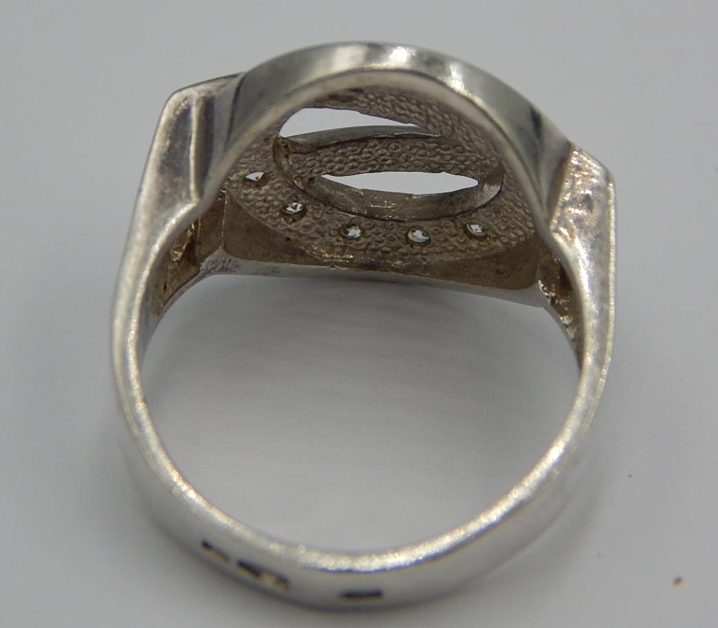 Серебряное кольцо с позолотой и цирконием (24300955) 5