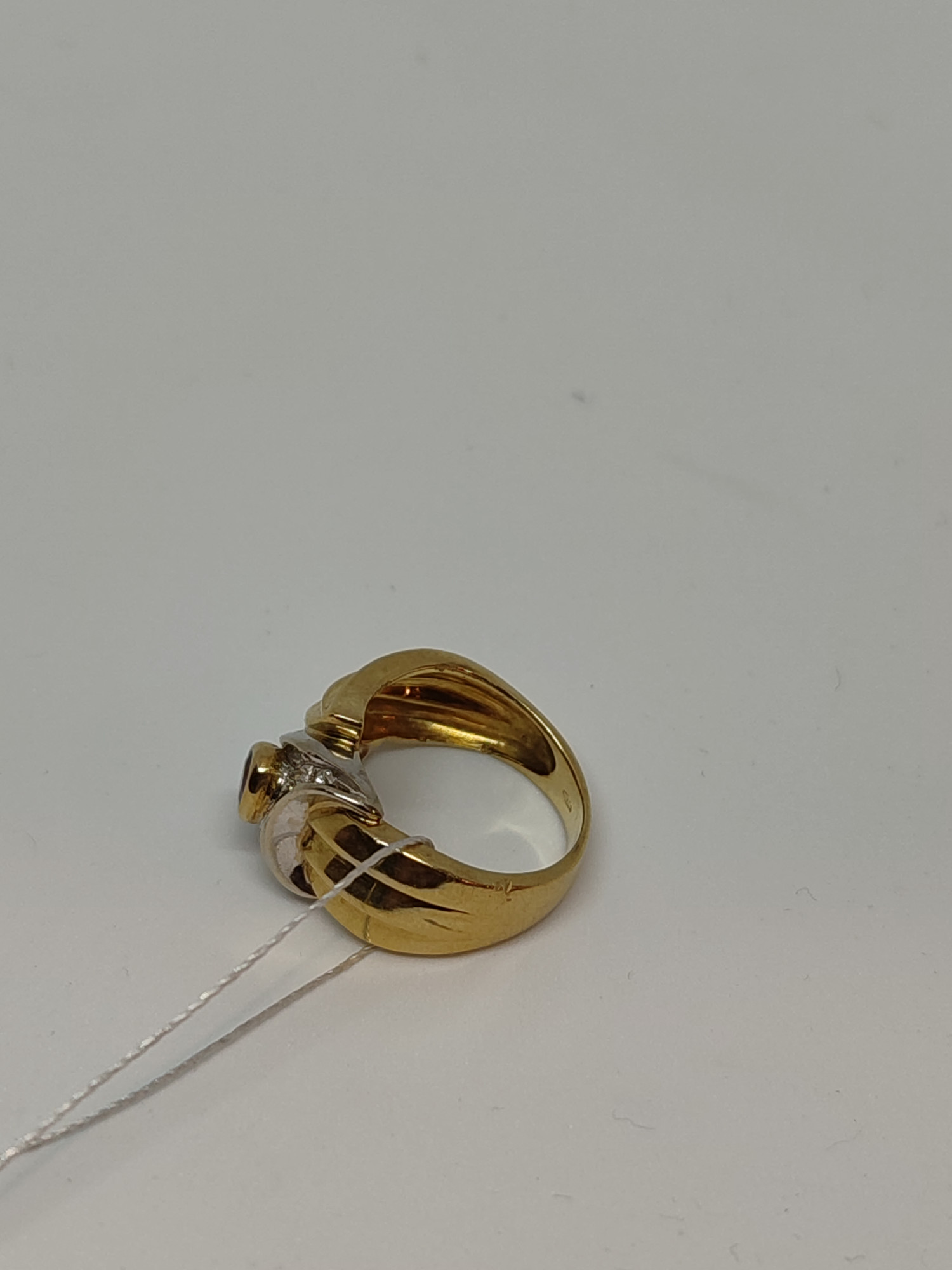 Каблучка з жовтого та білого золота з сапфіром і діамантом (-ми) (28543366) 9
