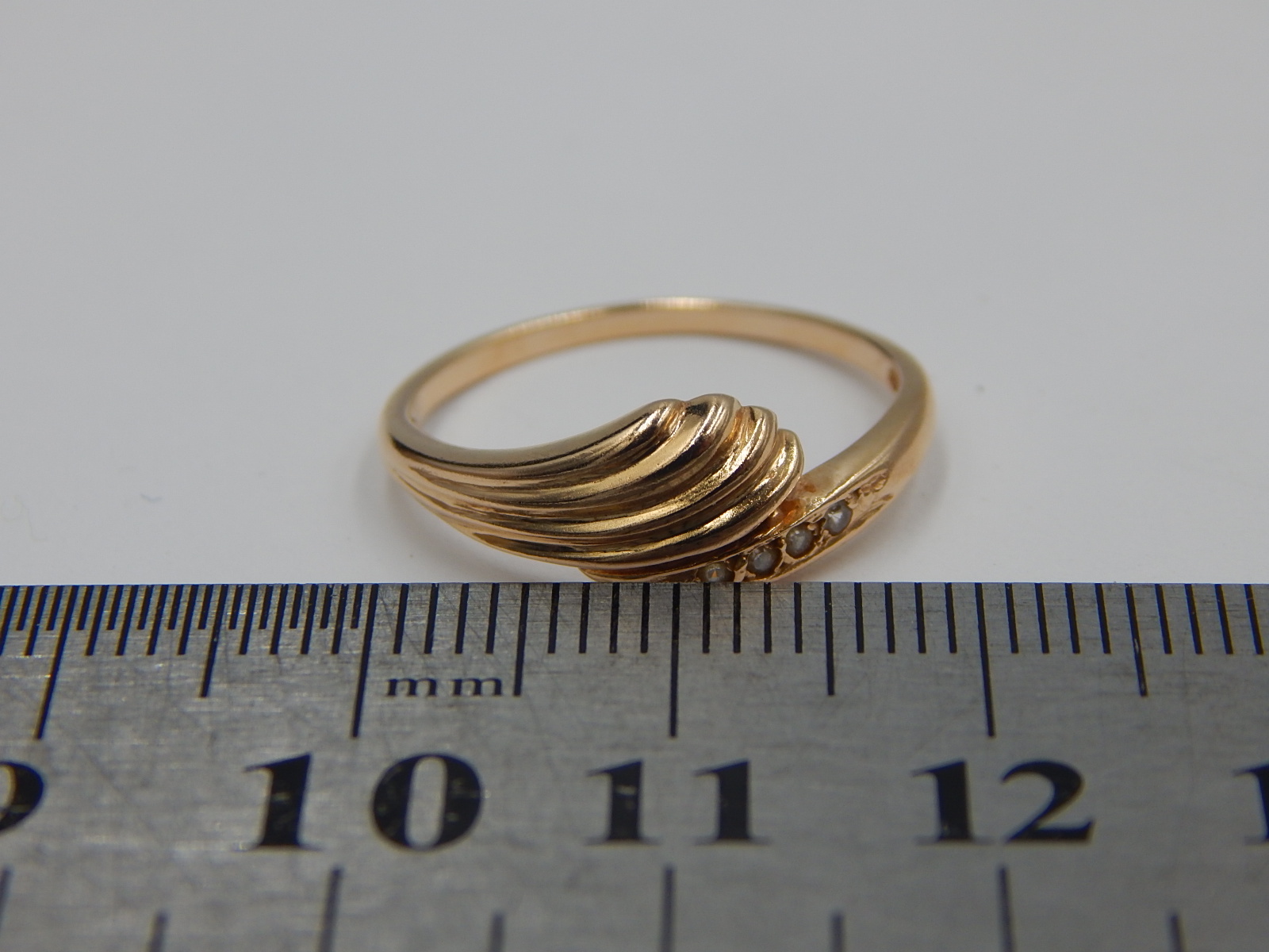 Кольцо из красного золота с цирконием (30426248)  3