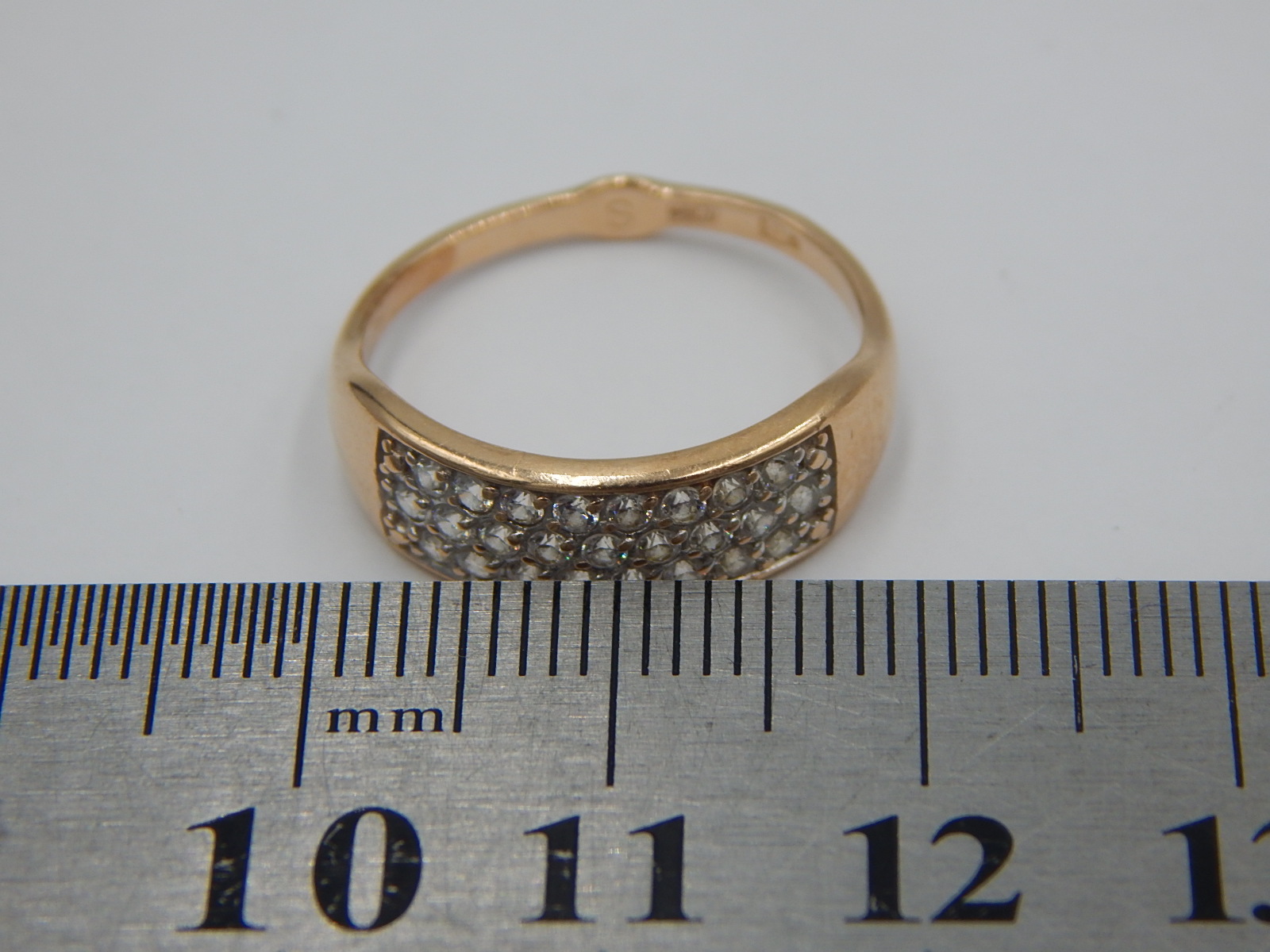 Кольцо из красного и белого золота с цирконием (28295746) 8