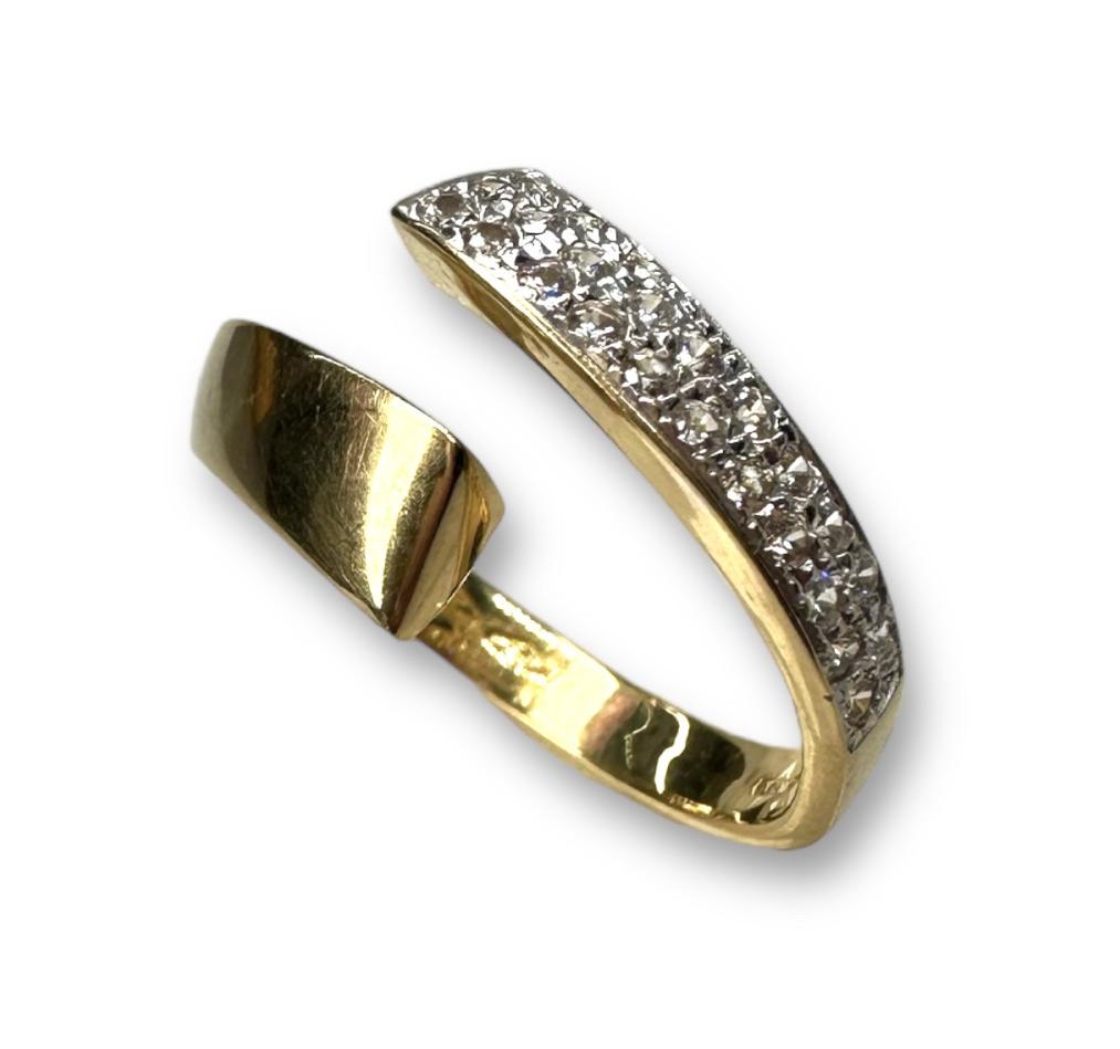 Кольцо из желтого и белого золота с цирконием (31111938) 2