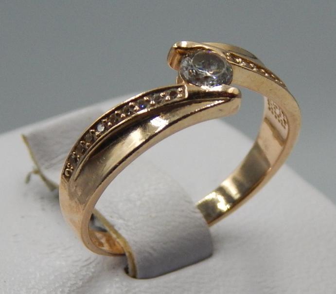 Кольцо из красного золота с цирконием (32067443)  1