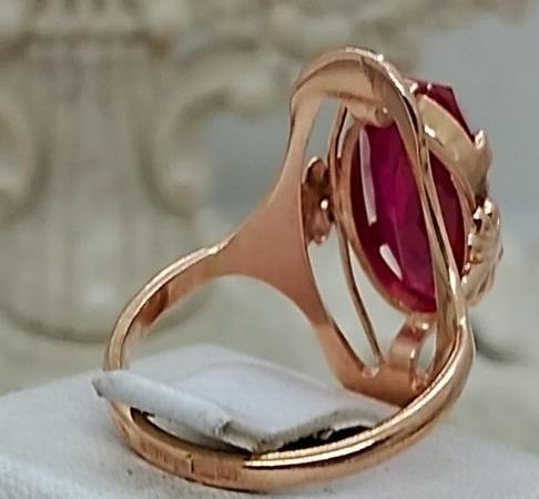 Кольцо из красного золота с корундом (32733170) 3