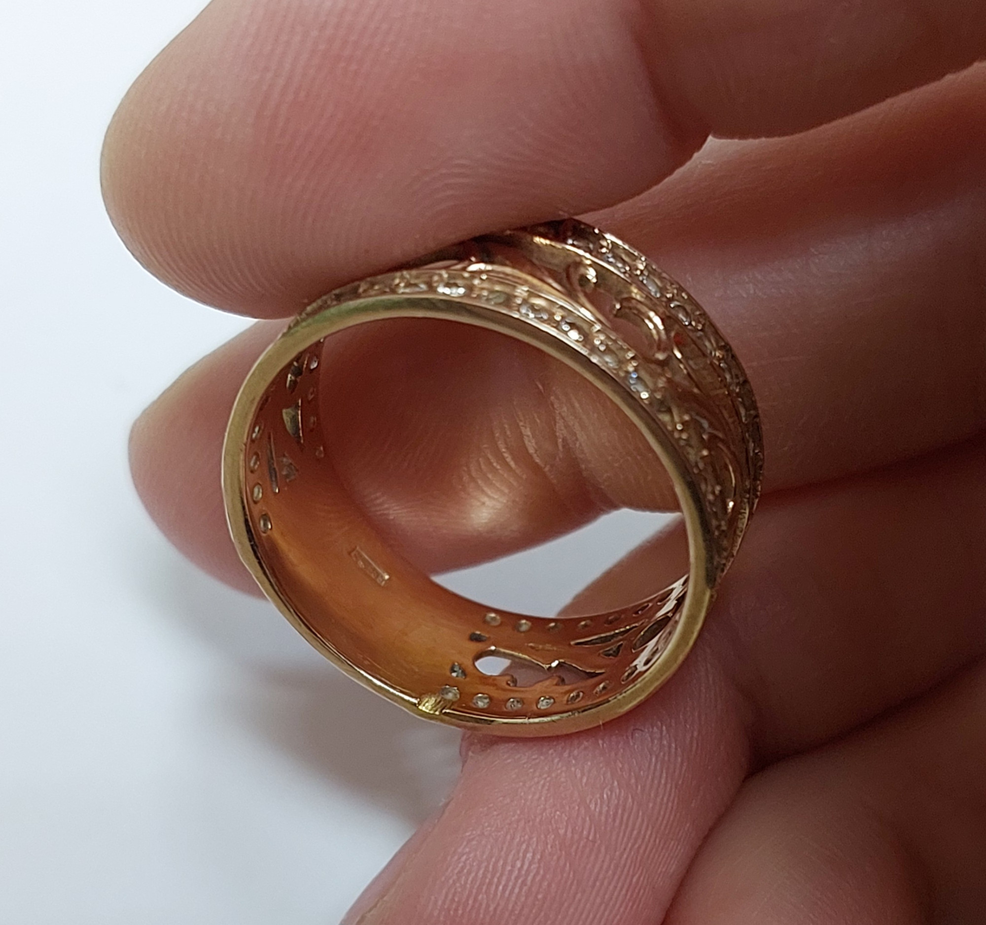Кольцо из красного золота с цирконием (32956493) 4