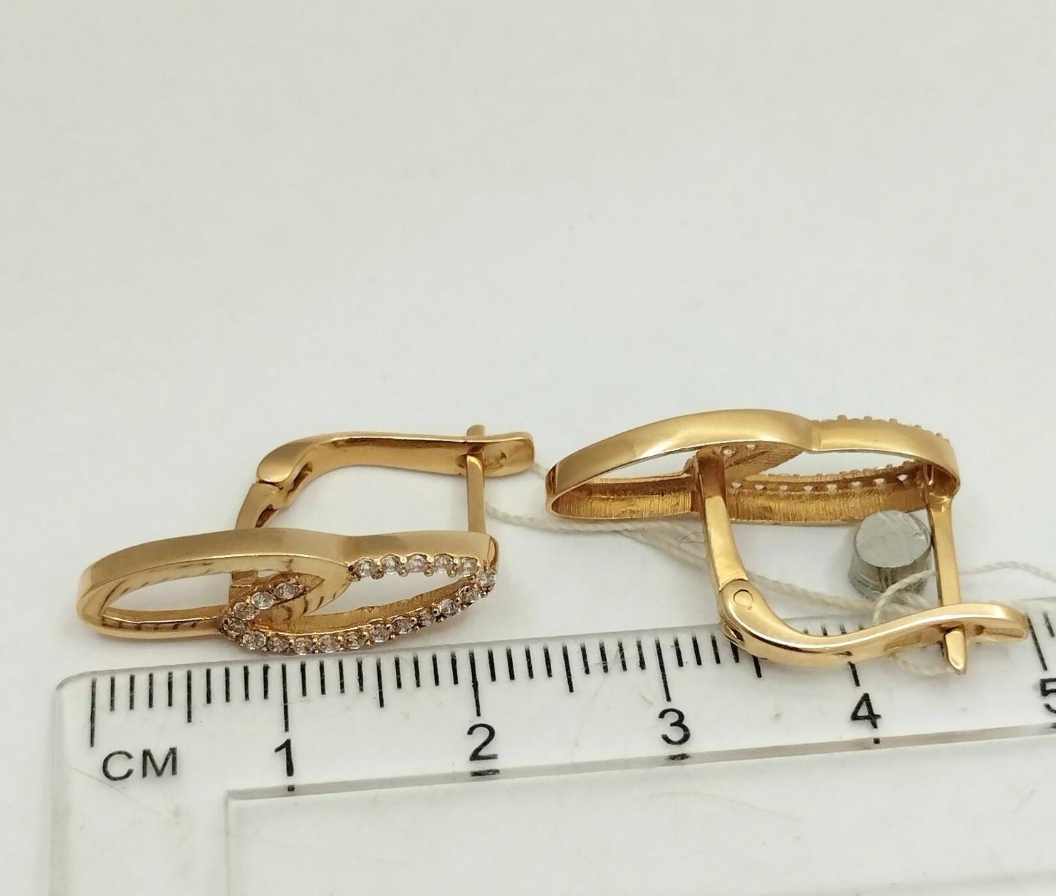 Сережки з червоного золота з цирконієм (33071143) 1