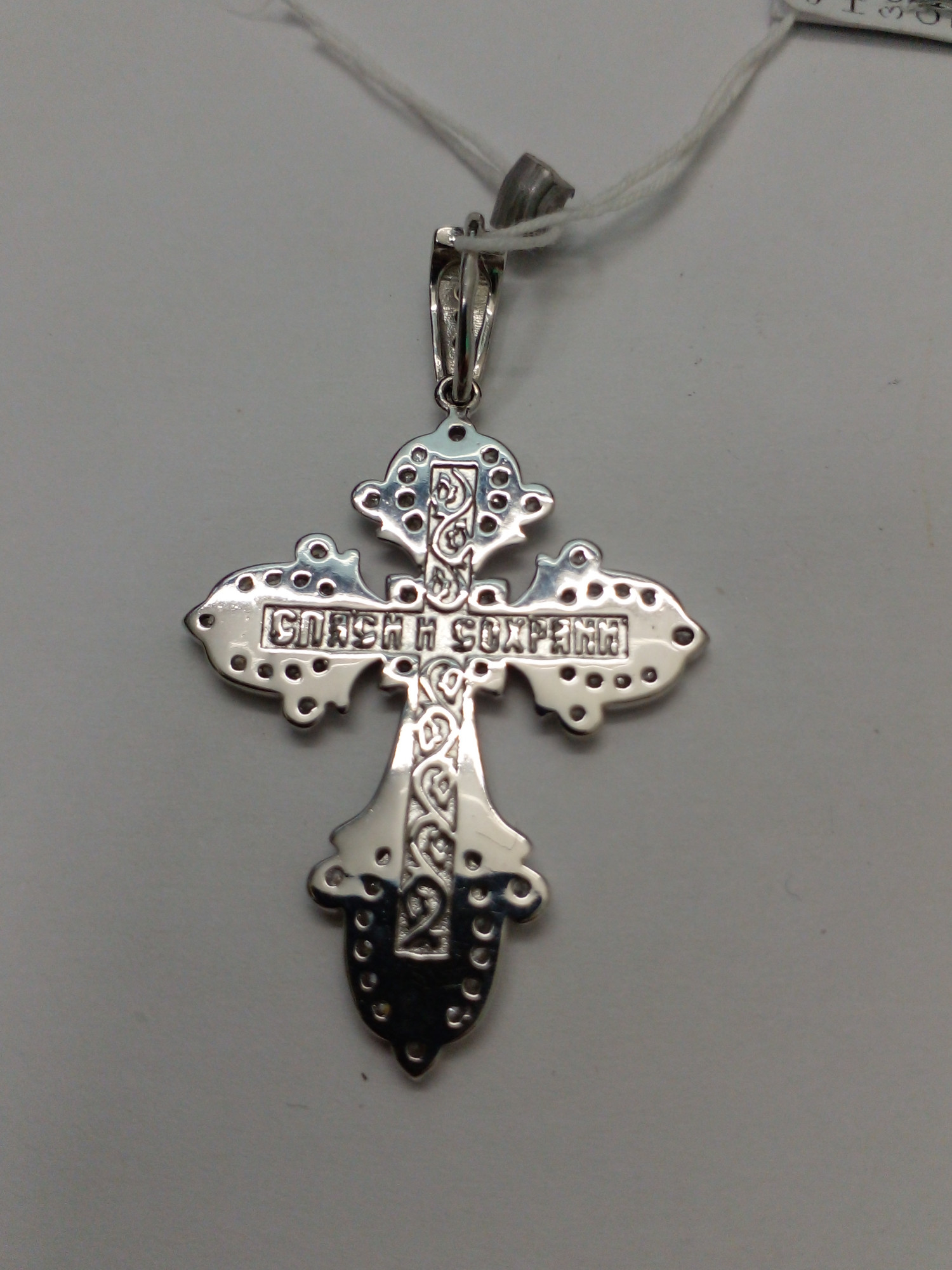 Срібний підвіс-хрест з емаллю та цирконієм (31181891) 2