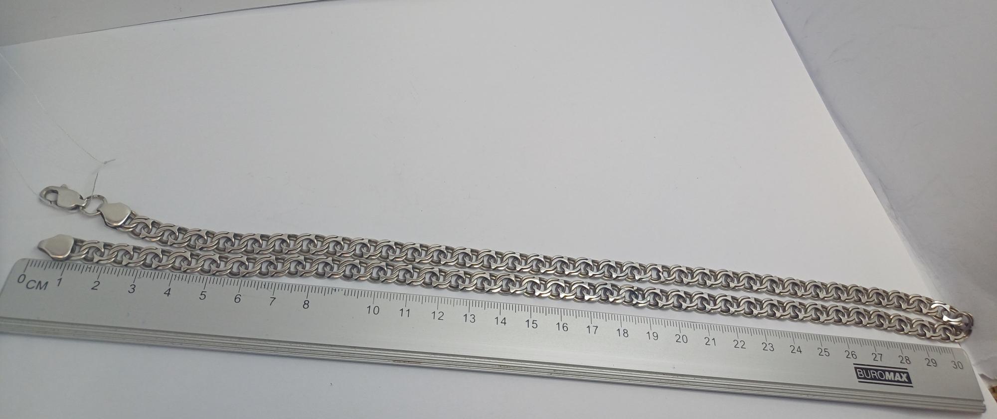 Серебряная цепь с плетением Бисмарк (33595507) 3