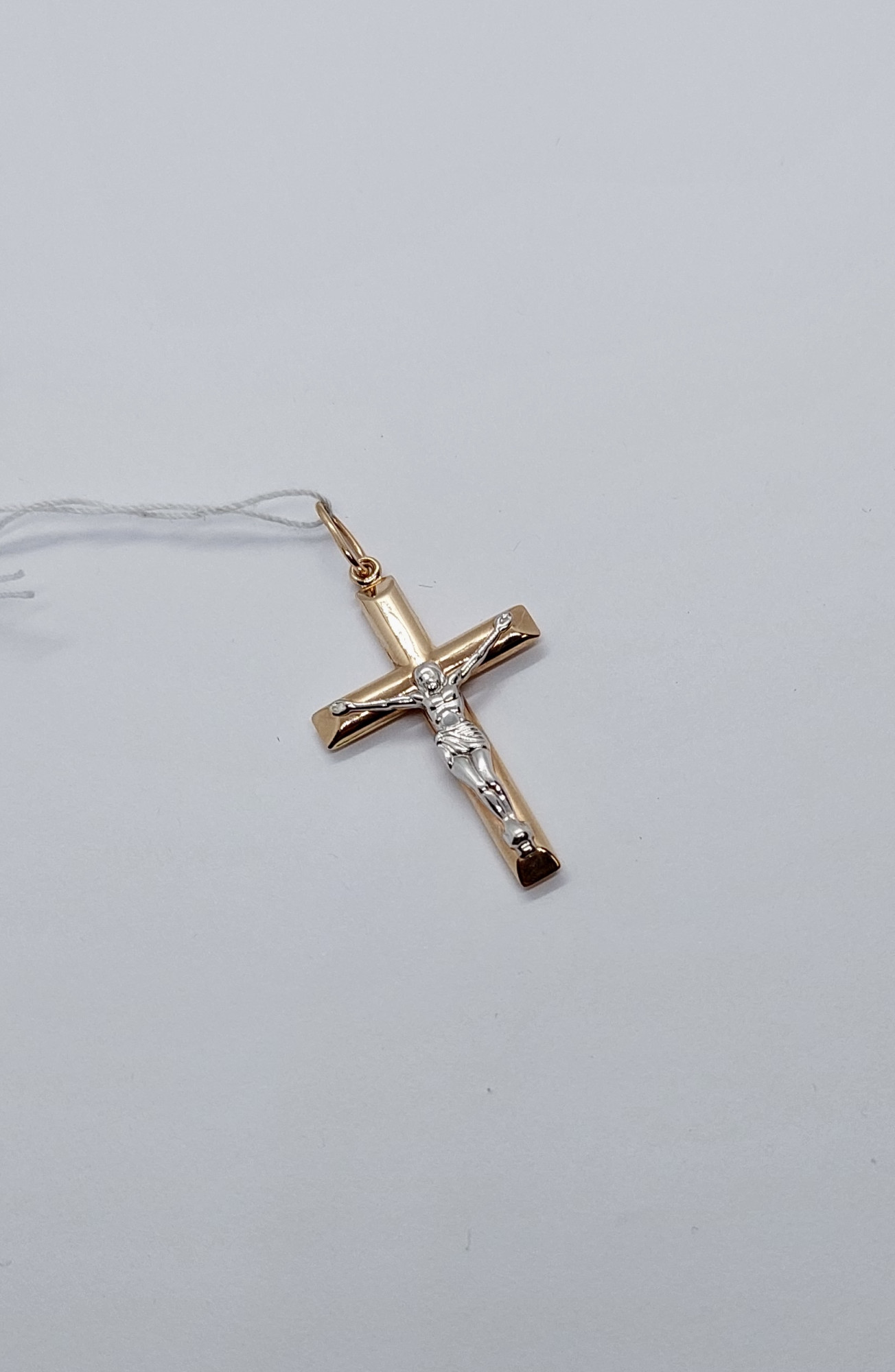 Підвіс-хрест з червоного та білого золота (33941649) 3