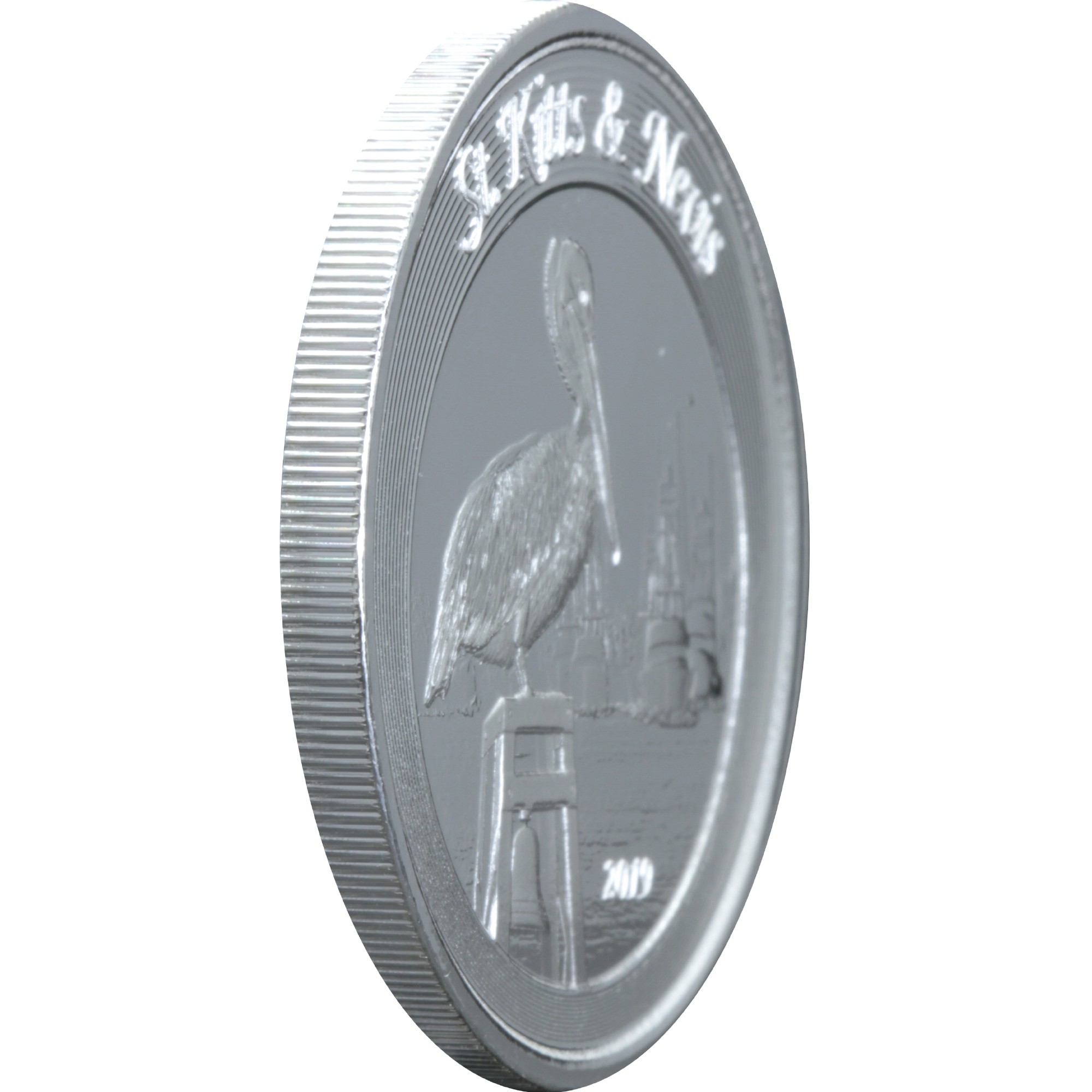 Серебряная монета 1oz Сент-Китс и Невис 2 доллара 2019 Восточные Карибы (29127603) 2