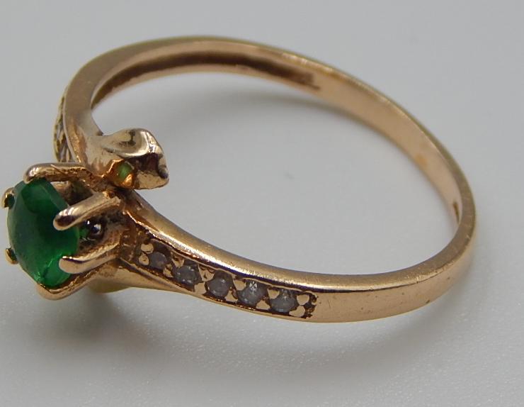 Кольцо из красного золота с цирконием (31958644) 2